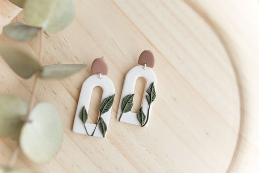 Clay earrings | plants