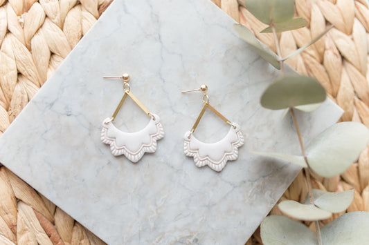 Clay earring | White